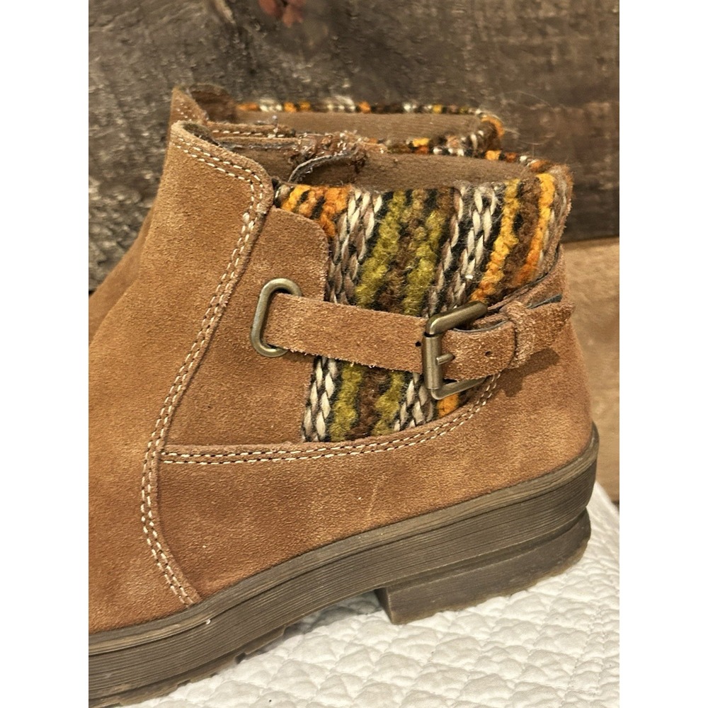 Earth Origins Tate Ankle Boots Booties Size 8 Brown Suede Leather Boho Detail - Picture 2 of 8